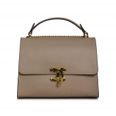 Geanta din piele naturala, model DiAmanti Capri Taupe Scuro